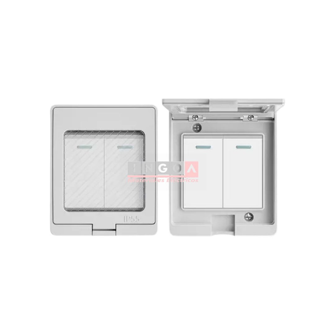Hidrobox Interperie con Interruptor Doble 9/15 10A 250V IP55 Want - Vista 4