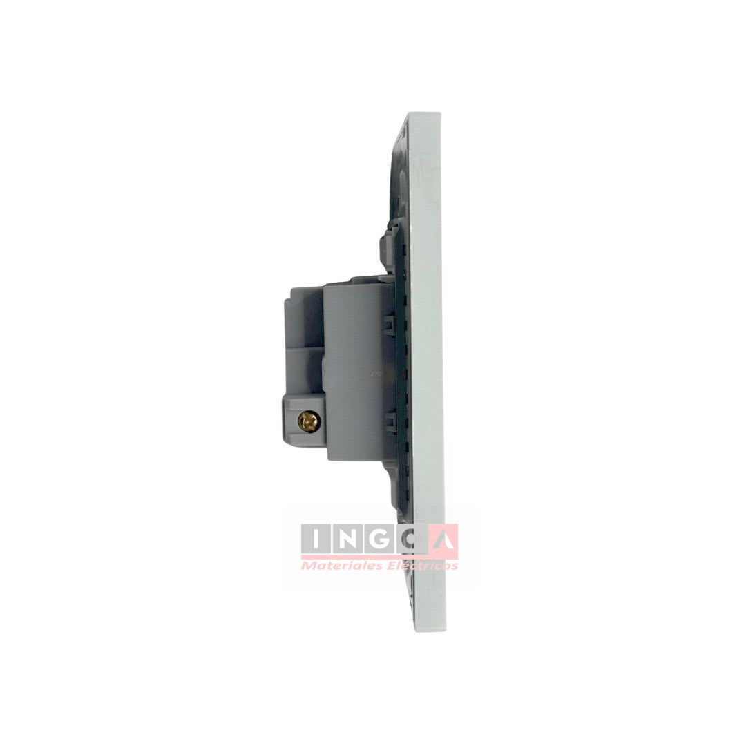 Enchufe Schuko Emb. Bivalente 10/16A 250V Blanco Base Metalica - Want4