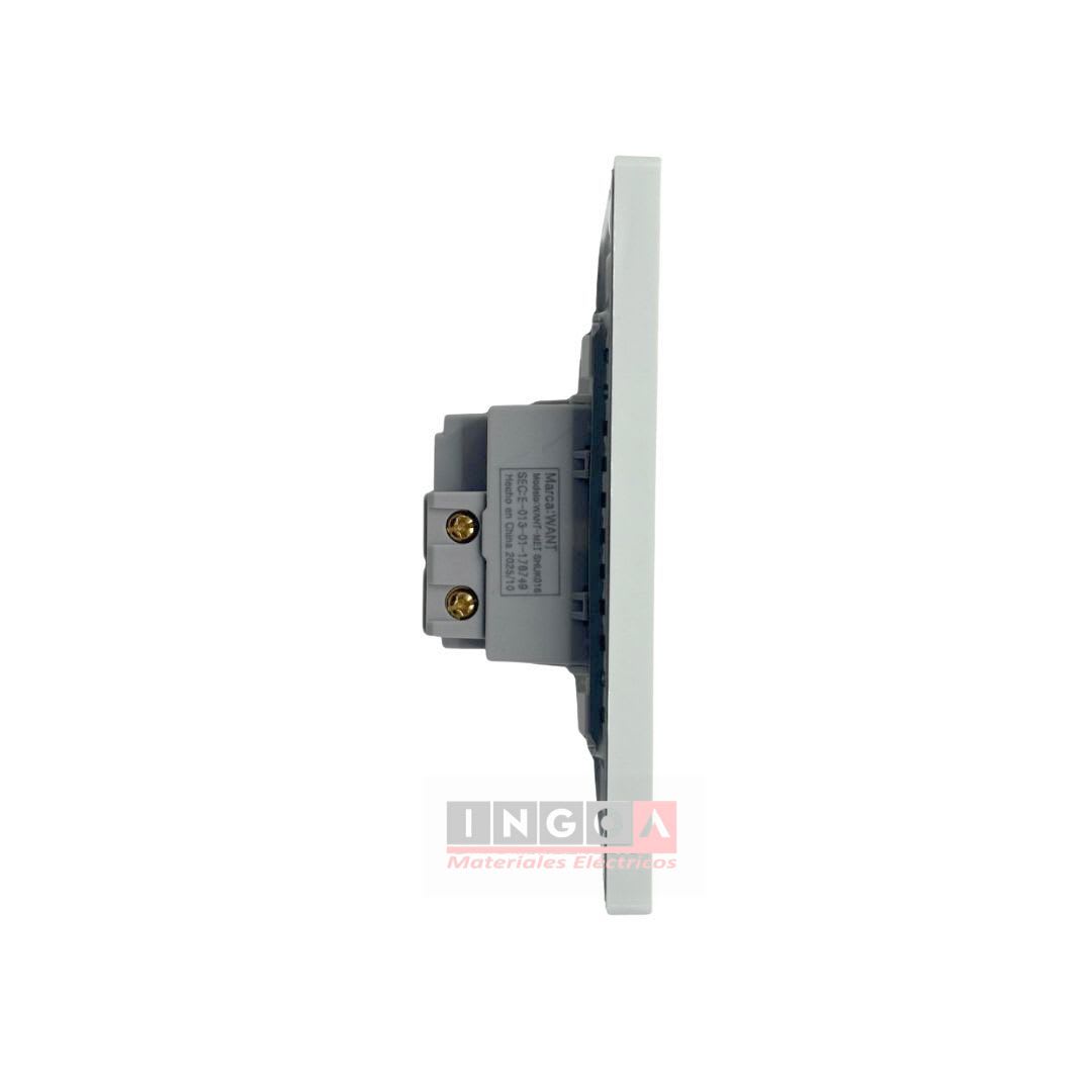 Enchufe Schuko Emb. Bivalente 10/16A 250V Blanco Base Metalica - Want5