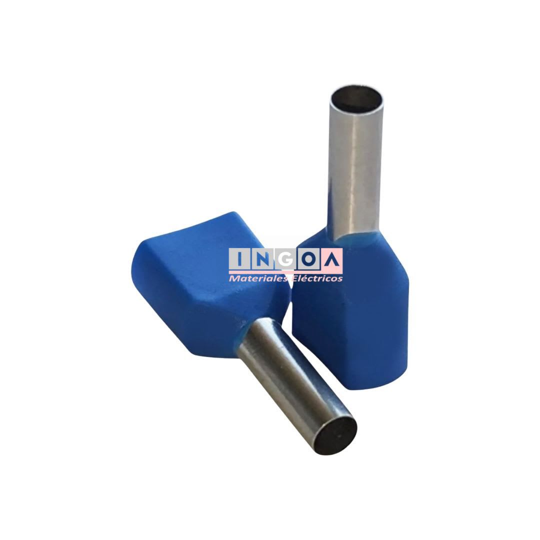 Ferrule Doble 2.5MM (14 AWG) AZUL (100un)4
