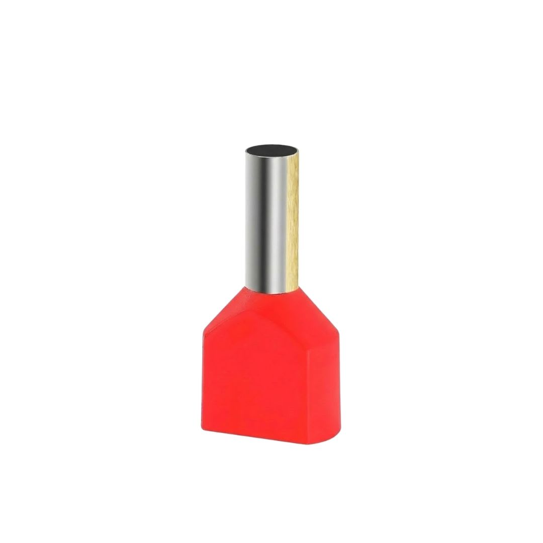 Ferrule Doble 1.5MM (16 AWG) Rojo (100un) 0