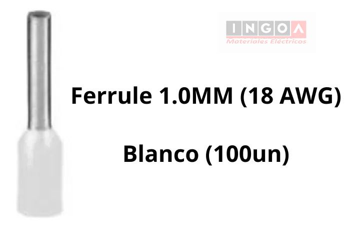 Ferrule 1.0MM (18 AWG) Blanco (100un)3