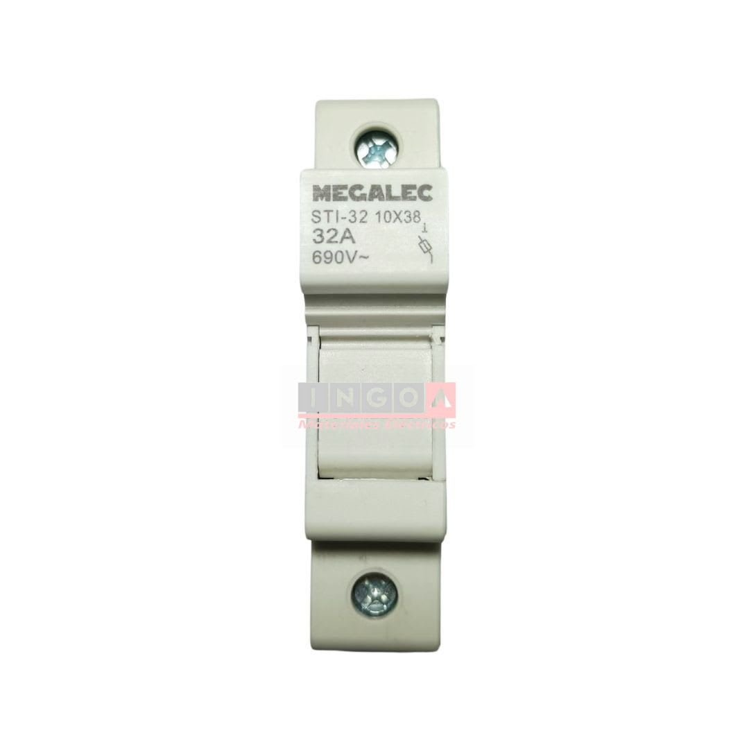 Portafusible 1P 10x38mm 1x32A, 500V S/Fusible - DEX2