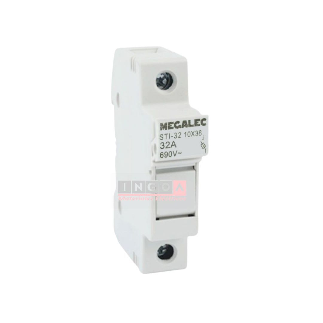 Portafusible 1P 10x38mm 1x32A, 500V S/Fusible - DEX6