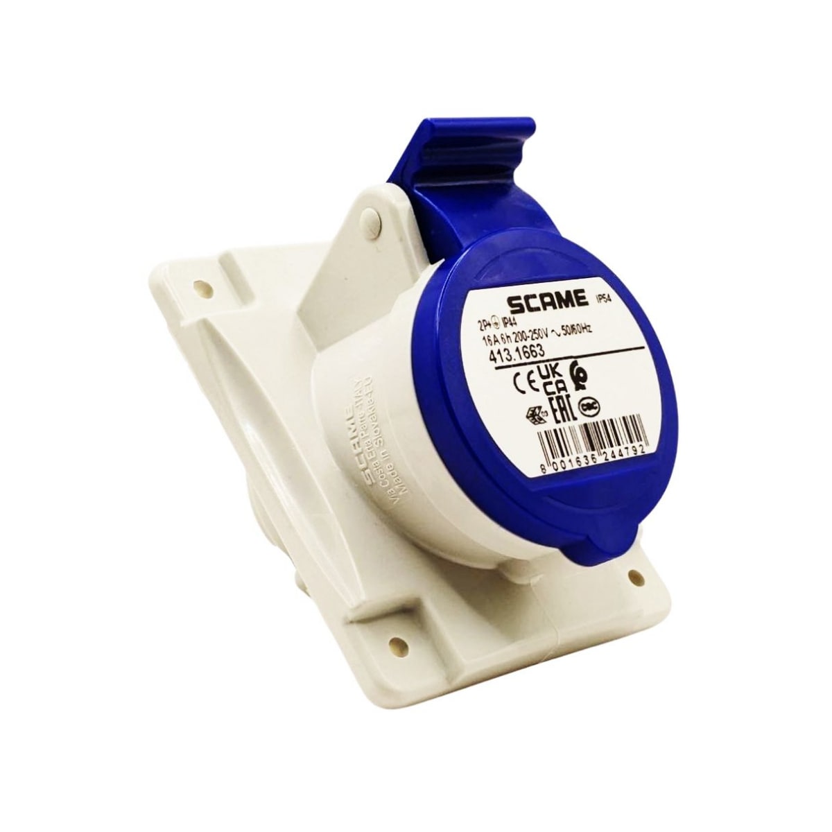 Enchufe Ind. Hembra Embutida 2P+T 16A 220V IP44 - Scame - Imagen Principal