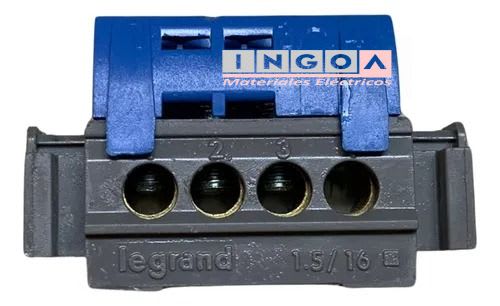 Regleta Legrand Azul Neutro 4 Entradas - 48402