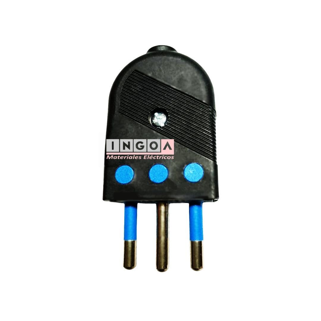 Enchufe Macho Volante Convertible 2P+T 10A 250V Dom. Negro - Stanford3