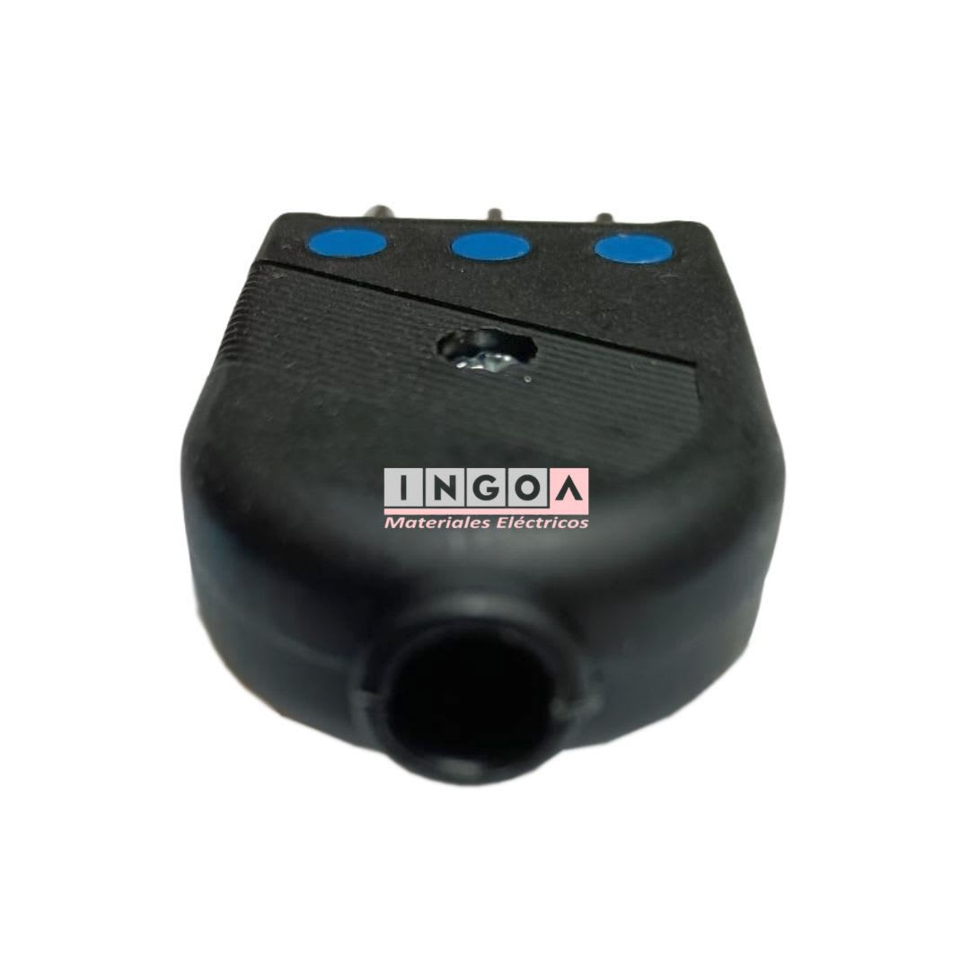 Enchufe Macho Volante Convertible 2P+T 10A 250V Dom. Negro - Stanford4