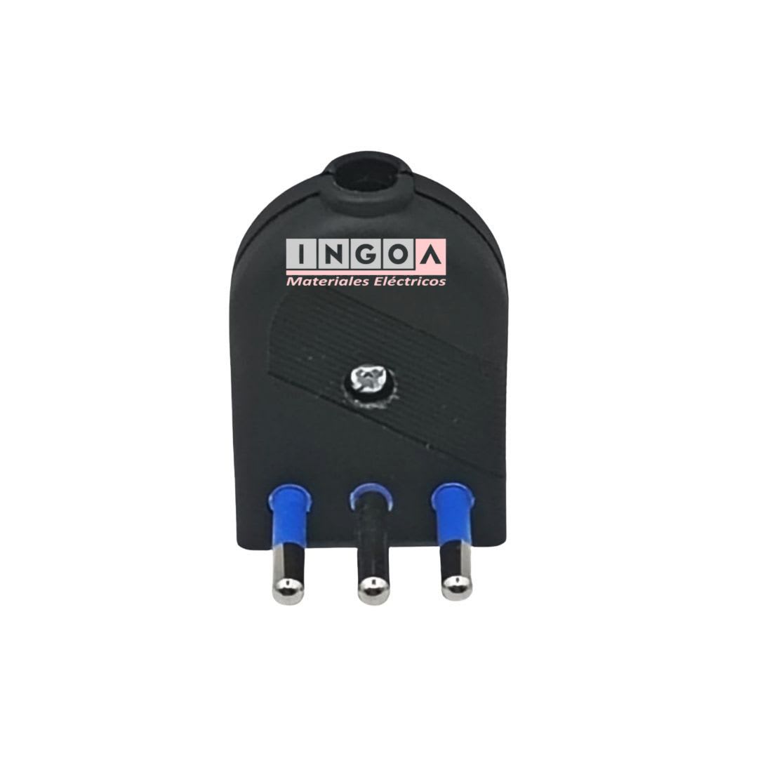 Enchufe Macho Volante Convertible 2P+T 10A 250V Dom. Negro - Stanford4