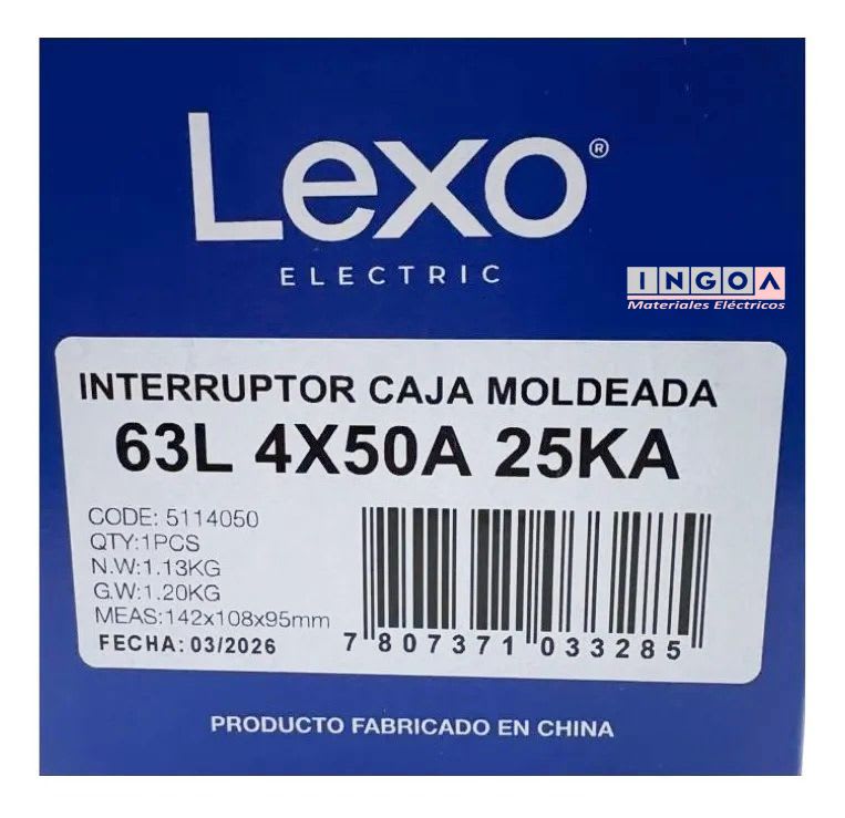 Interruptor Automatico Caja Moldeada 4x50A 35KA Lexo - Vista 3