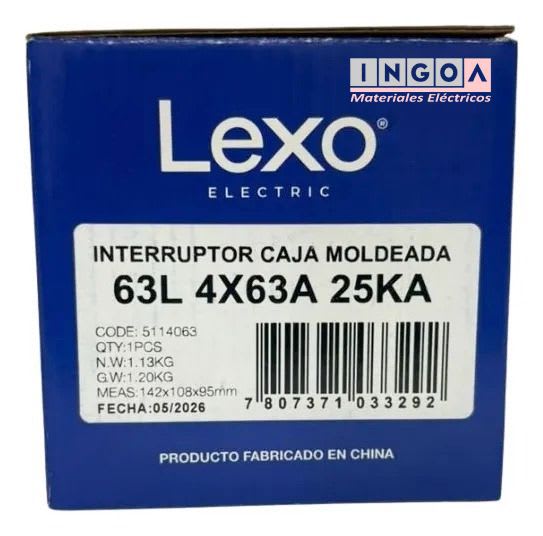 Interruptor Automatico Caja Moldeada 4x63A 35KA Lexo - Vista 5