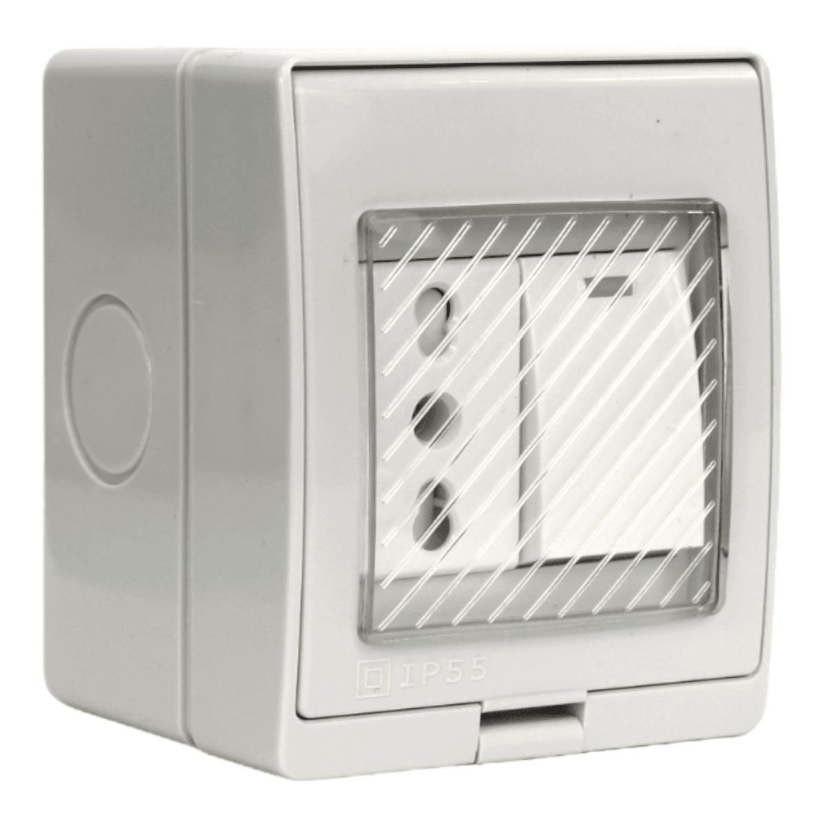 Hidrobox Interperie con Interruptor 9/12+Enchufe 10/16A 250V IP55 Vellmax 0