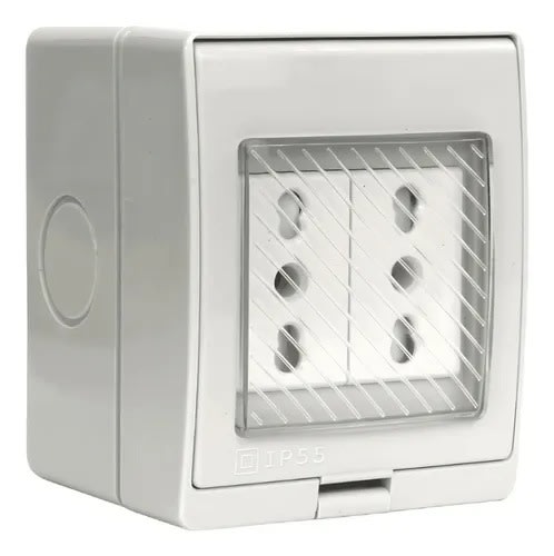 Hidrobox Interperie con Enchufe Doble 10/16A 250V IP55 Vellmax 0