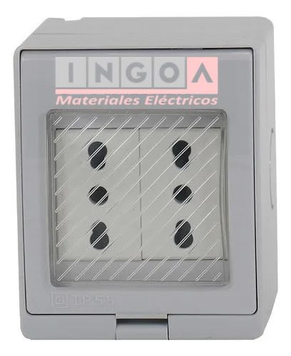 Hidrobox Interperie con Enchufe Doble 10/16A 250V IP55 Vellmax2