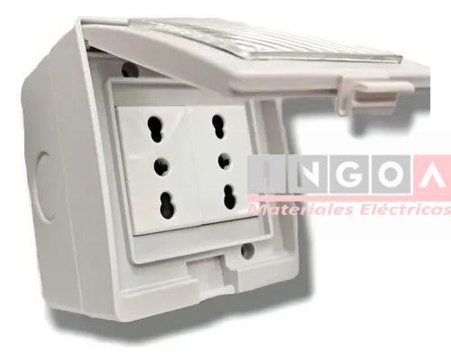 Hidrobox Interperie con Enchufe Doble 10/16A 250V IP55 Vellmax3