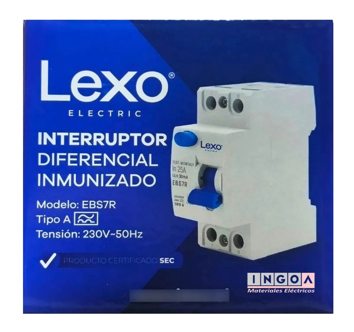 Int. Diferencial Lexo 2x40A 30mA Clase A6