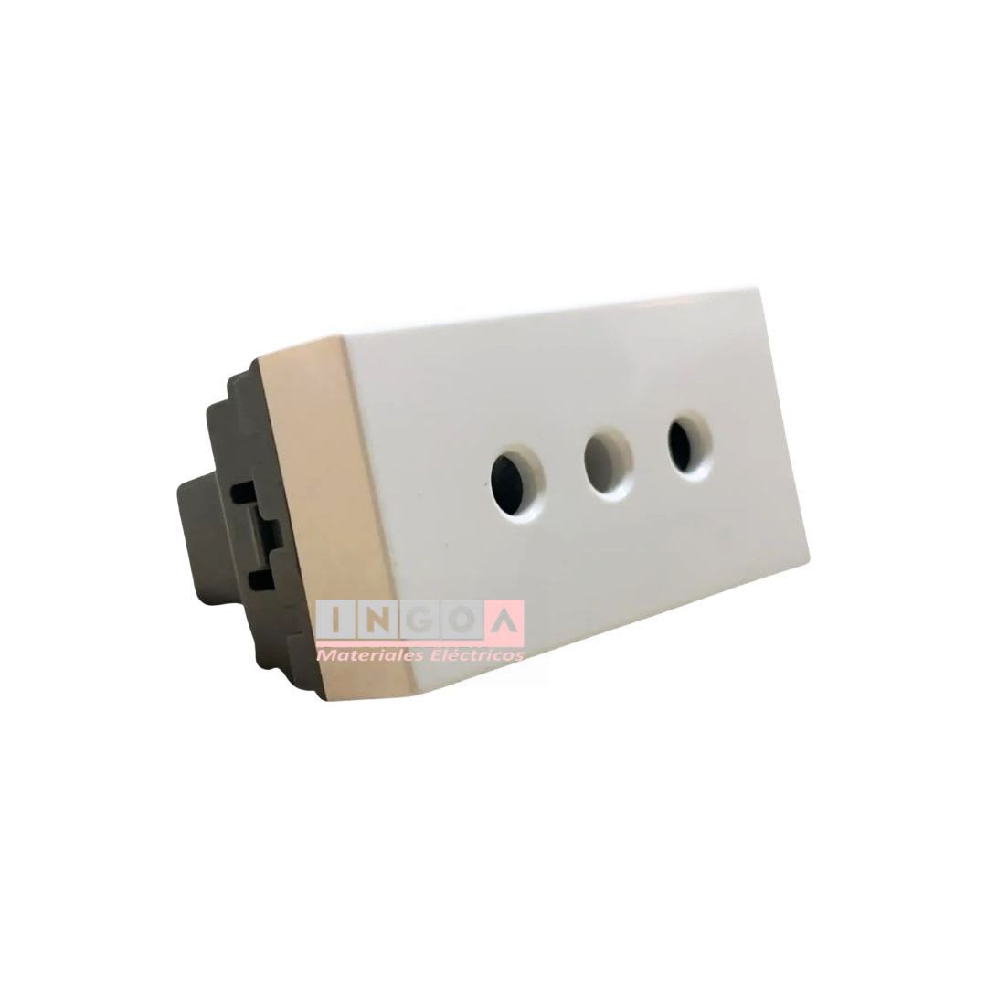Modulo Enchufe 2P+T 10A 250V Blanco - Lexo3
