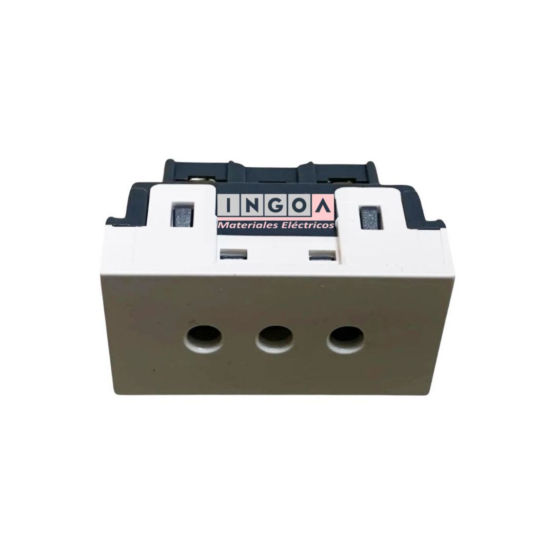 Modulo Enchufe 2P+T 10A 250V Blanco - Lexo4