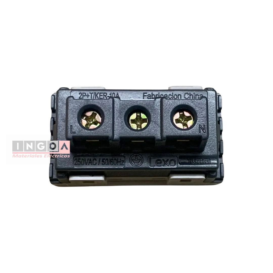 Modulo Enchufe 2P+T 10A 250V Blanco - Lexo5