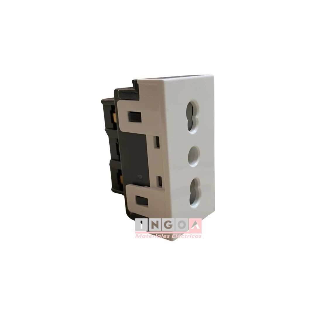 Modulo Enchufe 2P+T 10/16A 250V Blanco - Lexo3