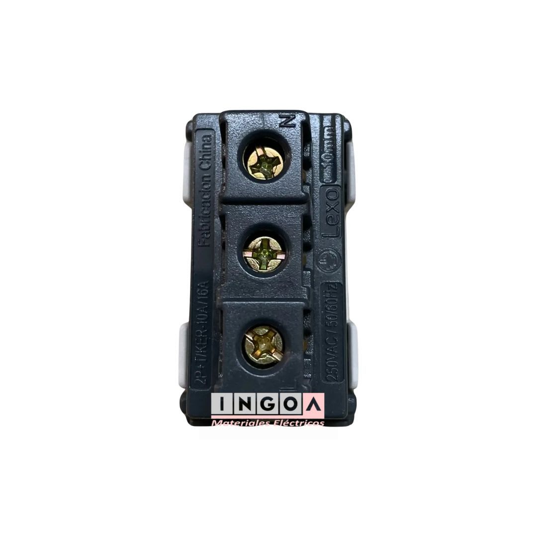 Modulo Enchufe 2P+T 10/16A 250V Blanco - Lexo5