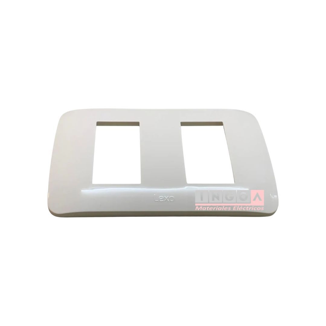 Placa Tapa 2 Modulos Color Blanco - Lexo2