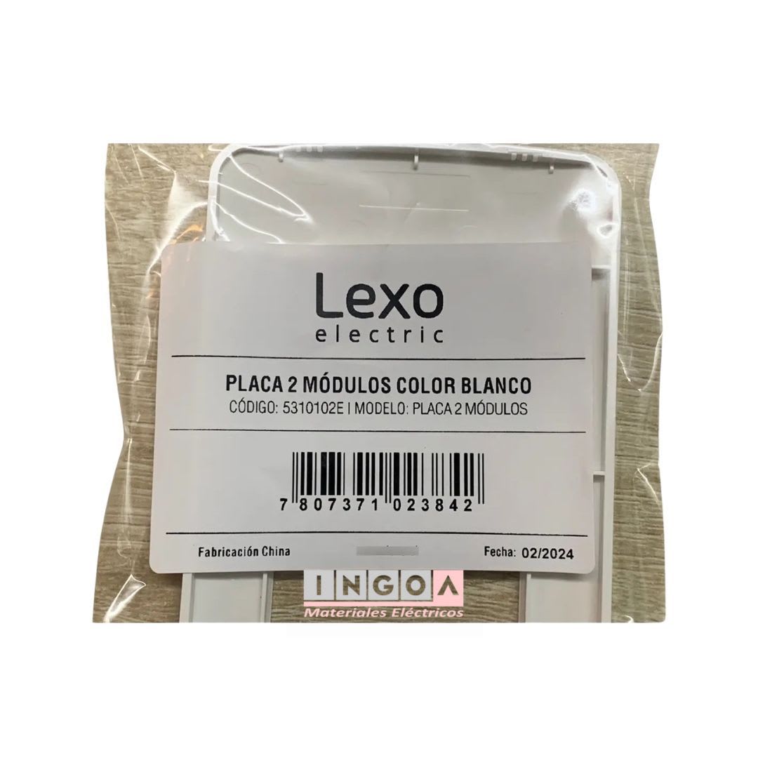 Placa Tapa 2 Modulos Color Blanco - Lexo4
