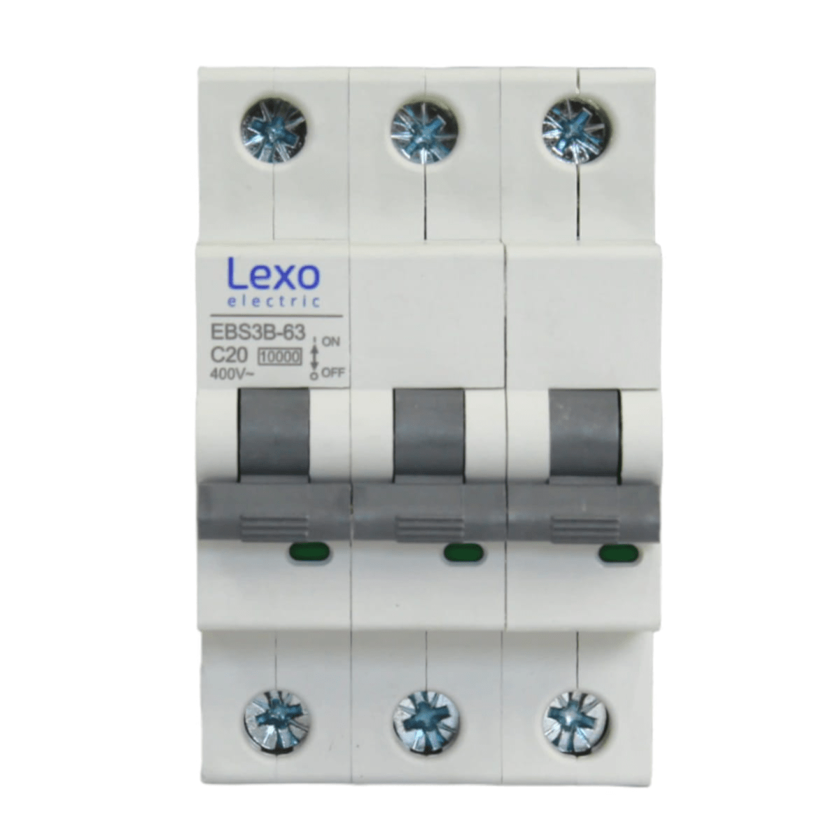 Int. Automatico Lexo 3x20A 10KA Curva C - Vista 2