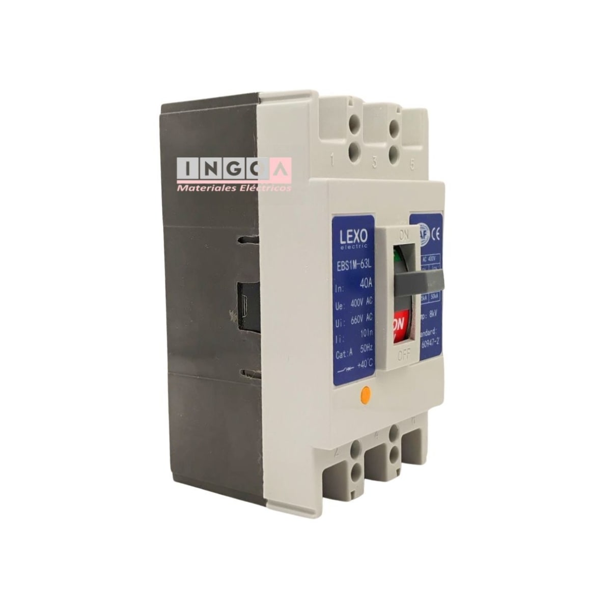 Interruptor Automatico Caja Moldeada 3x40A 25KA Lexo - Vista 3