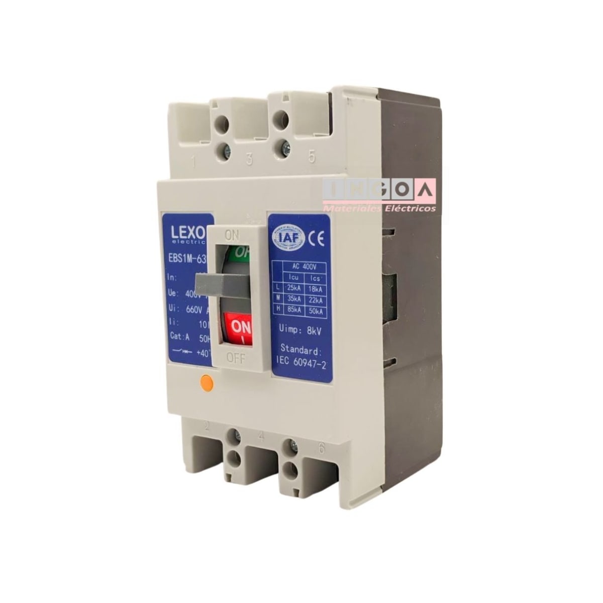 Interruptor Automatico Caja Moldeada 3x40A 25KA Lexo - Vista 5