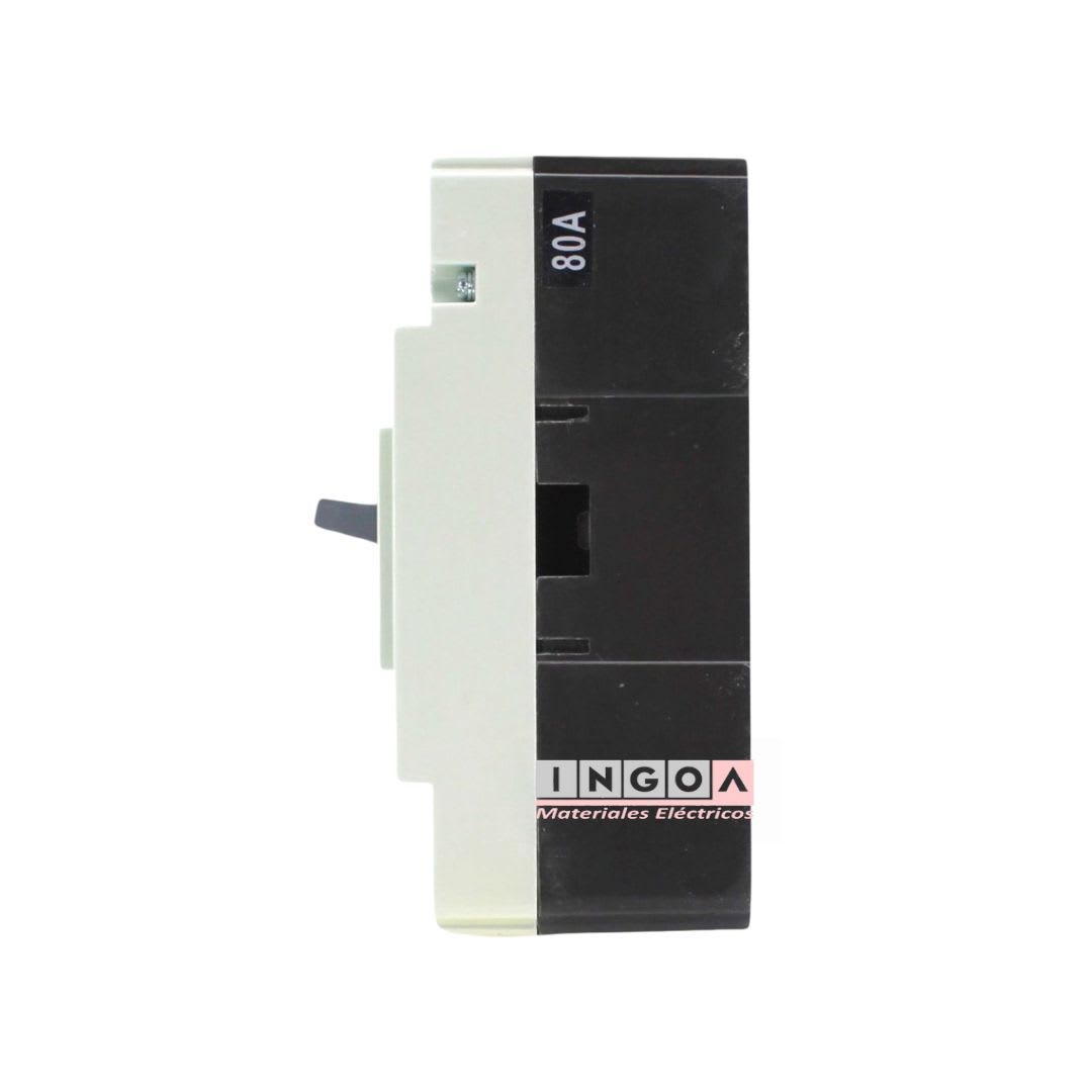 Interruptor Automatico Caja Moldeada 3x80A 35KA Lexo - Vista 3