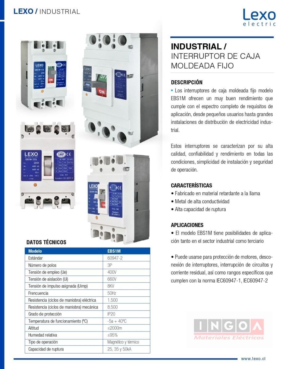 Interruptor Automatico Caja Moldeada 3x250A 50KA Lexo - Vista 7