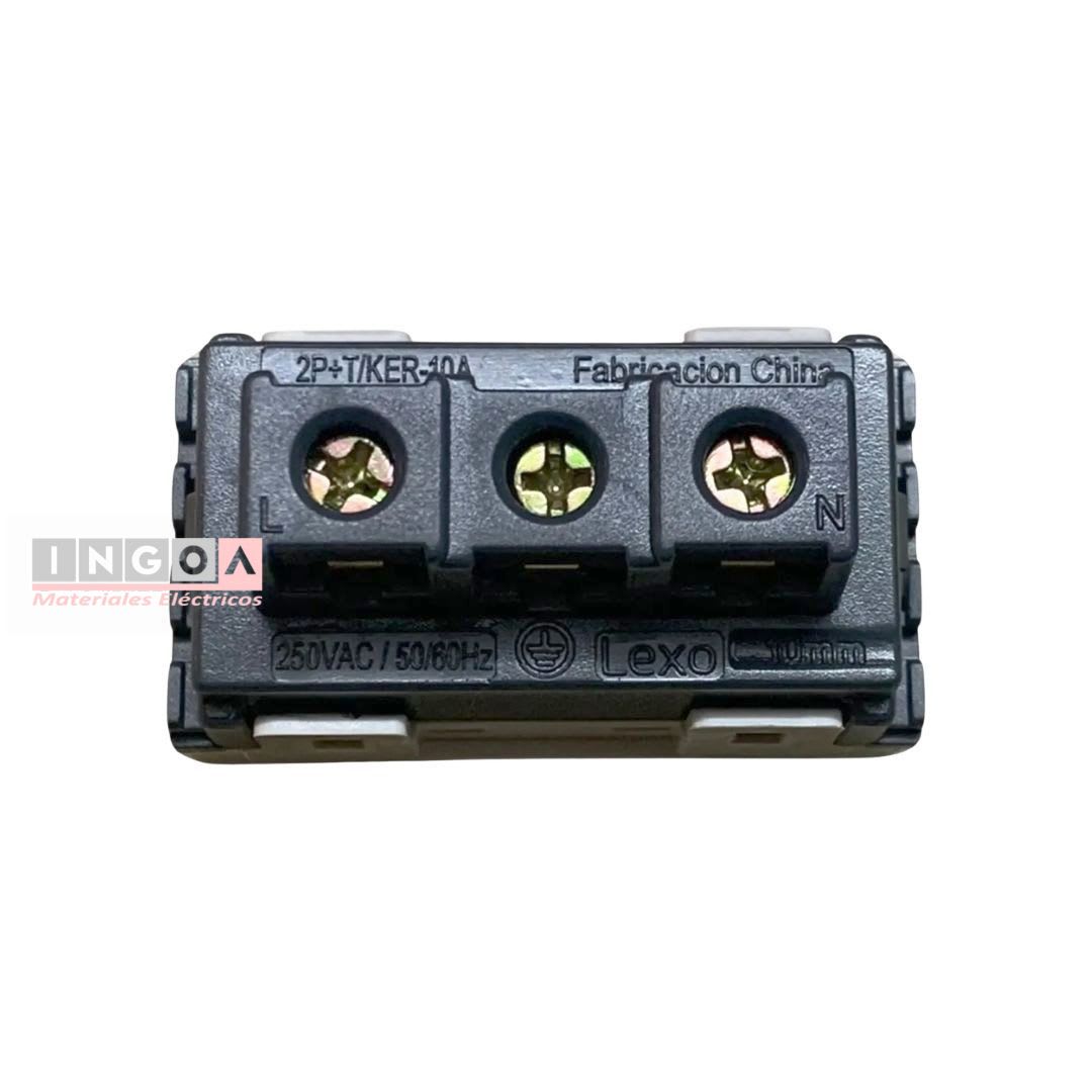 Modulo Enchufe 2P+T 10A 250V Beige - Lexo5