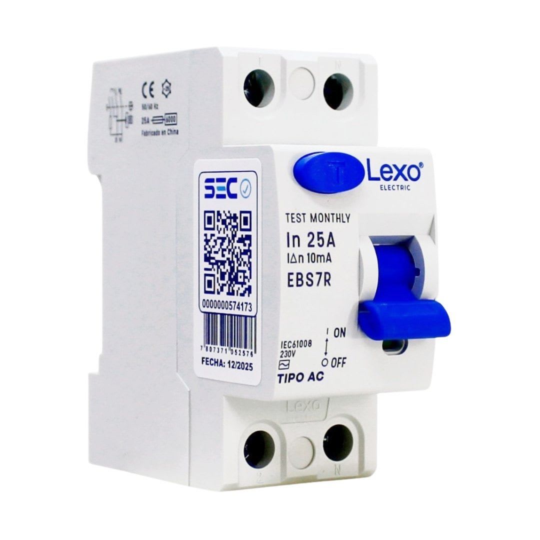 Int. Diferencial Lexo 2x25A 10mA Clase AC - Imagen Principal