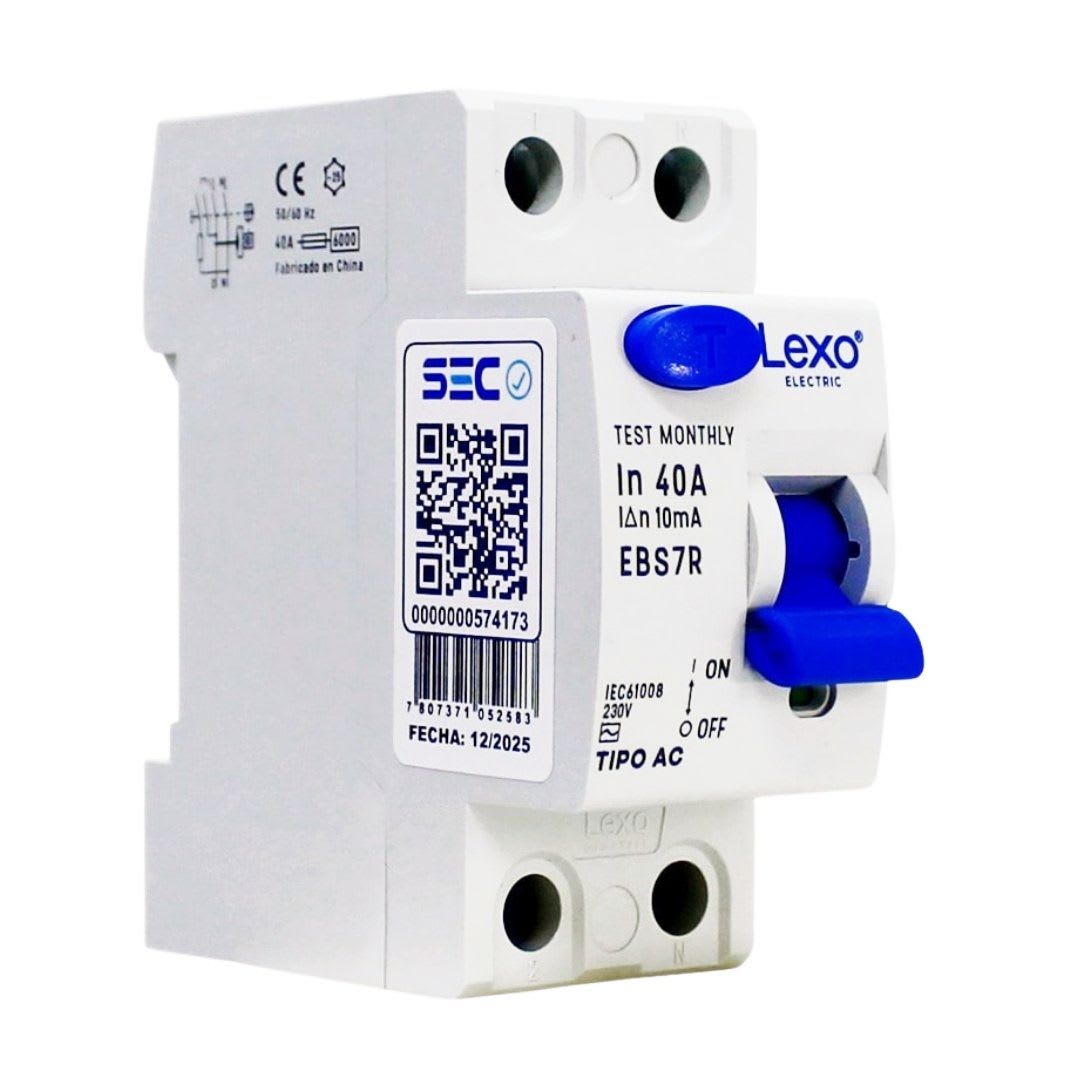 Int. Diferencial Lexo 2x40A 10mA Clase AC - Imagen Principal