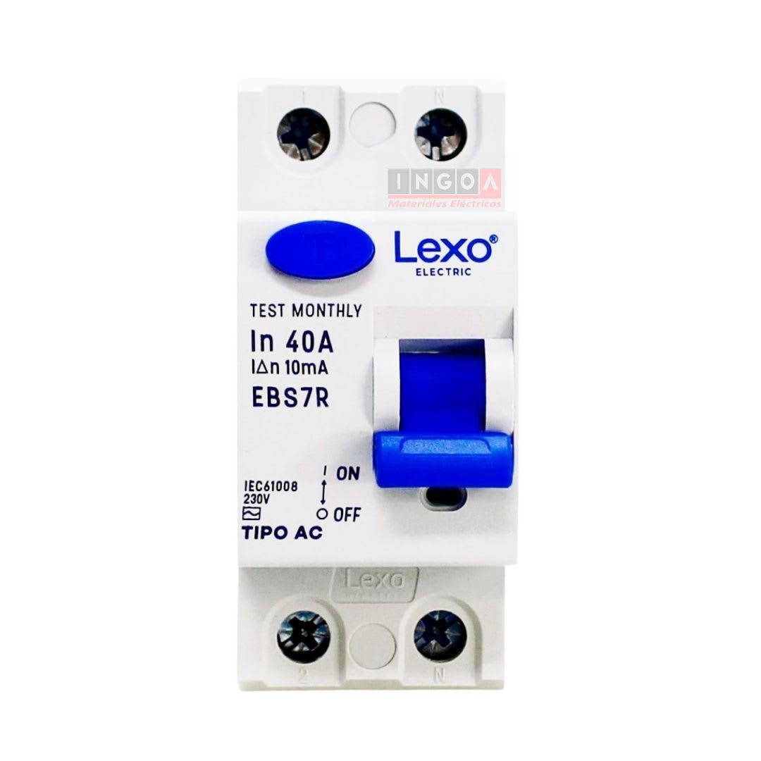 Int. Diferencial Lexo 2x40A 10mA Clase AC - Vista 2