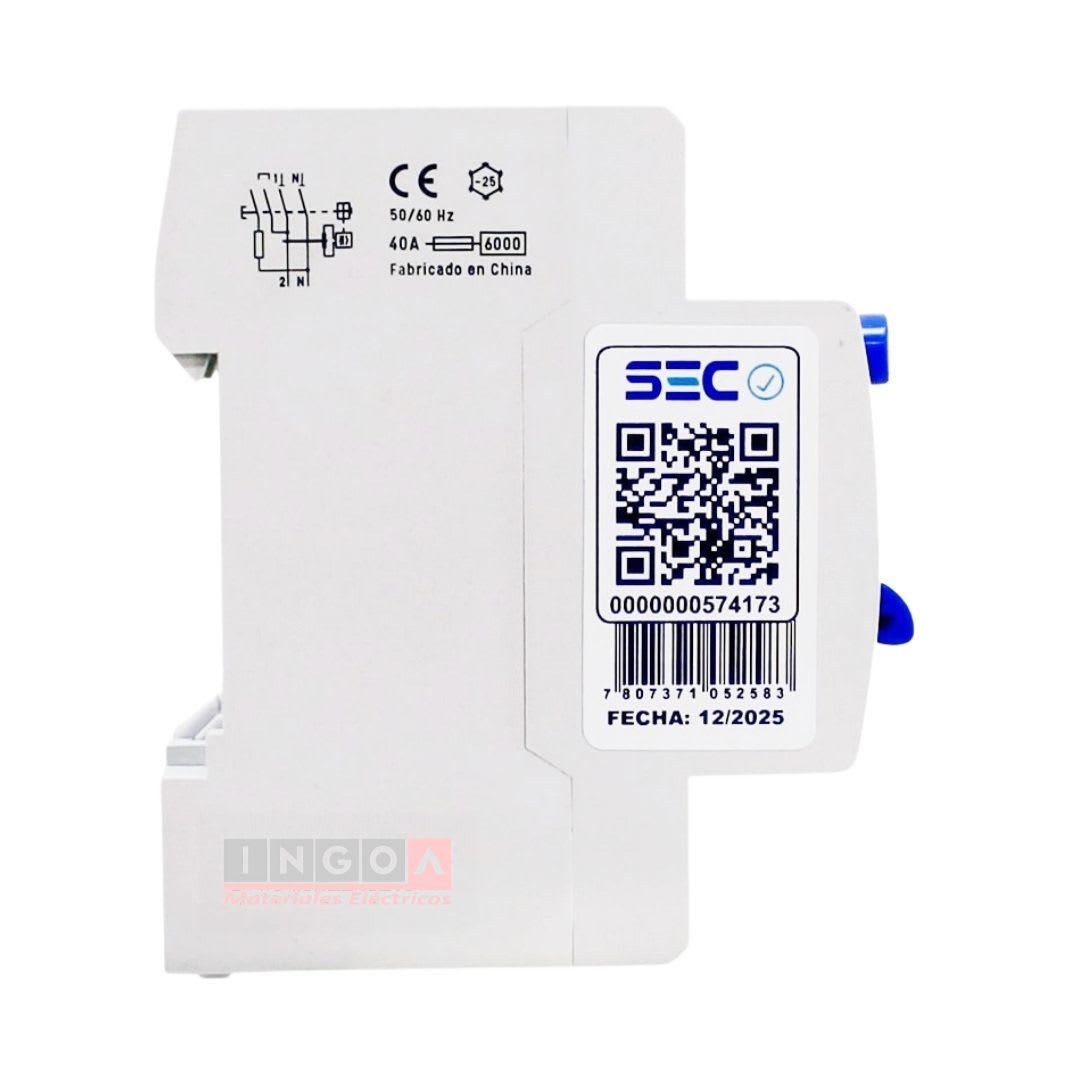 Int. Diferencial Lexo 2x40A 10mA Clase AC - Vista 3