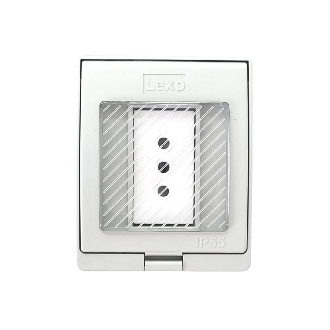 Caja Hidrobox Interperie con Tomacorriente Simple 10A 250V IP55 - Lexo 0