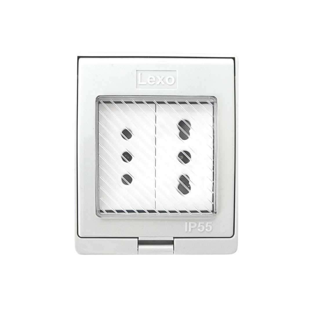 Caja Hidrobox Interperie con Tomacorriente Doble 10A +10/16A 250V IP55 - Lexo 0