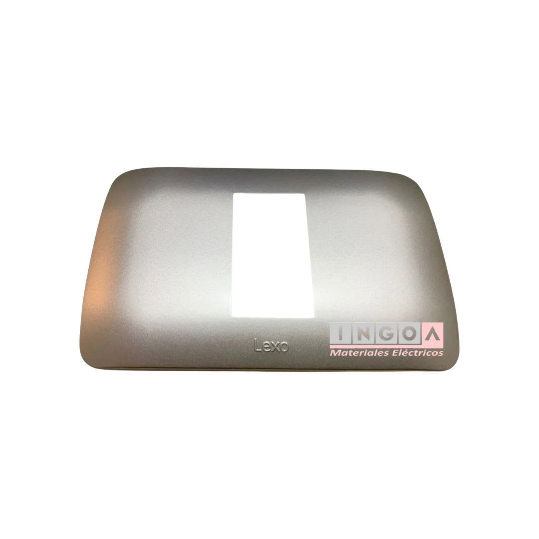 Placa Tapa 1 Modulo Color Plata - Lexo2