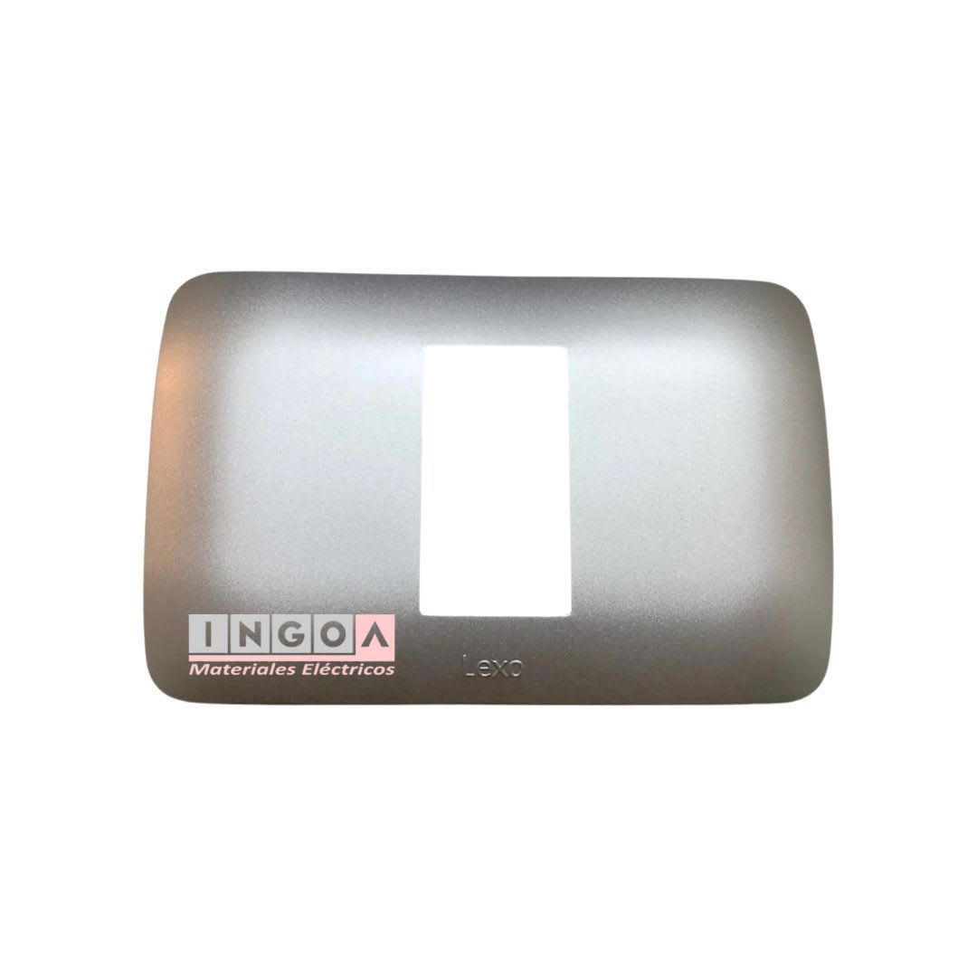 Placa Tapa 1 Modulo Color Plata - Lexo4