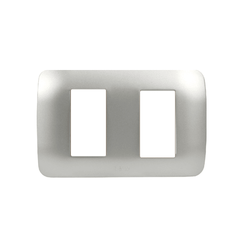 Placa Tapa 2 Modulos Color Plata - Lexo 0