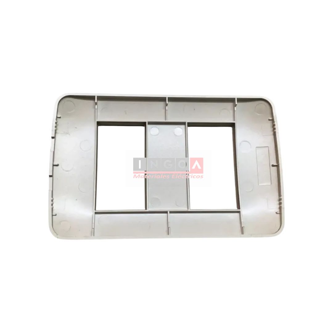 Placa Tapa 2 Modulos Color Plata - Lexo2