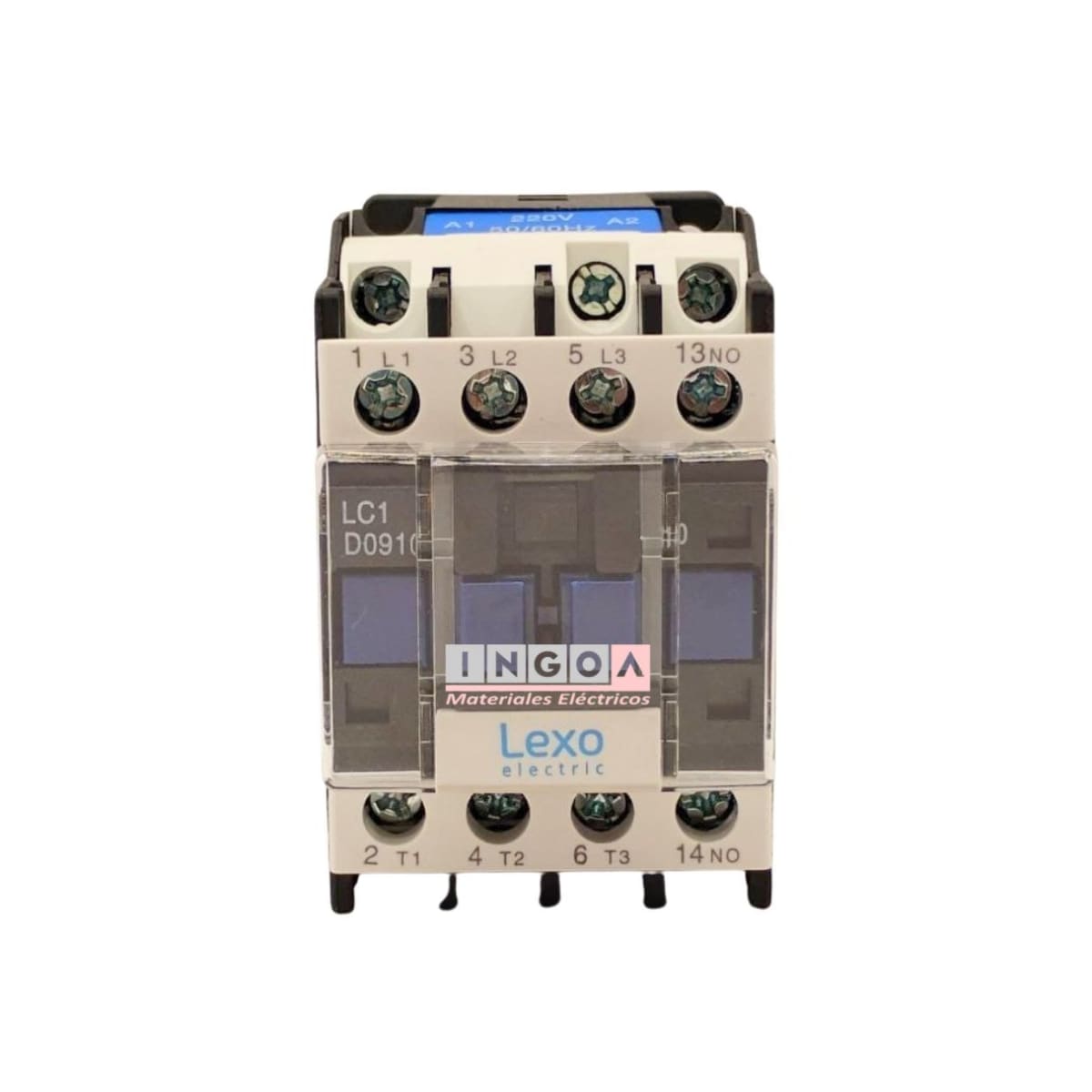 Contactor Trifasico 9A 1NO Bobina 220V Lexo - Vista 2