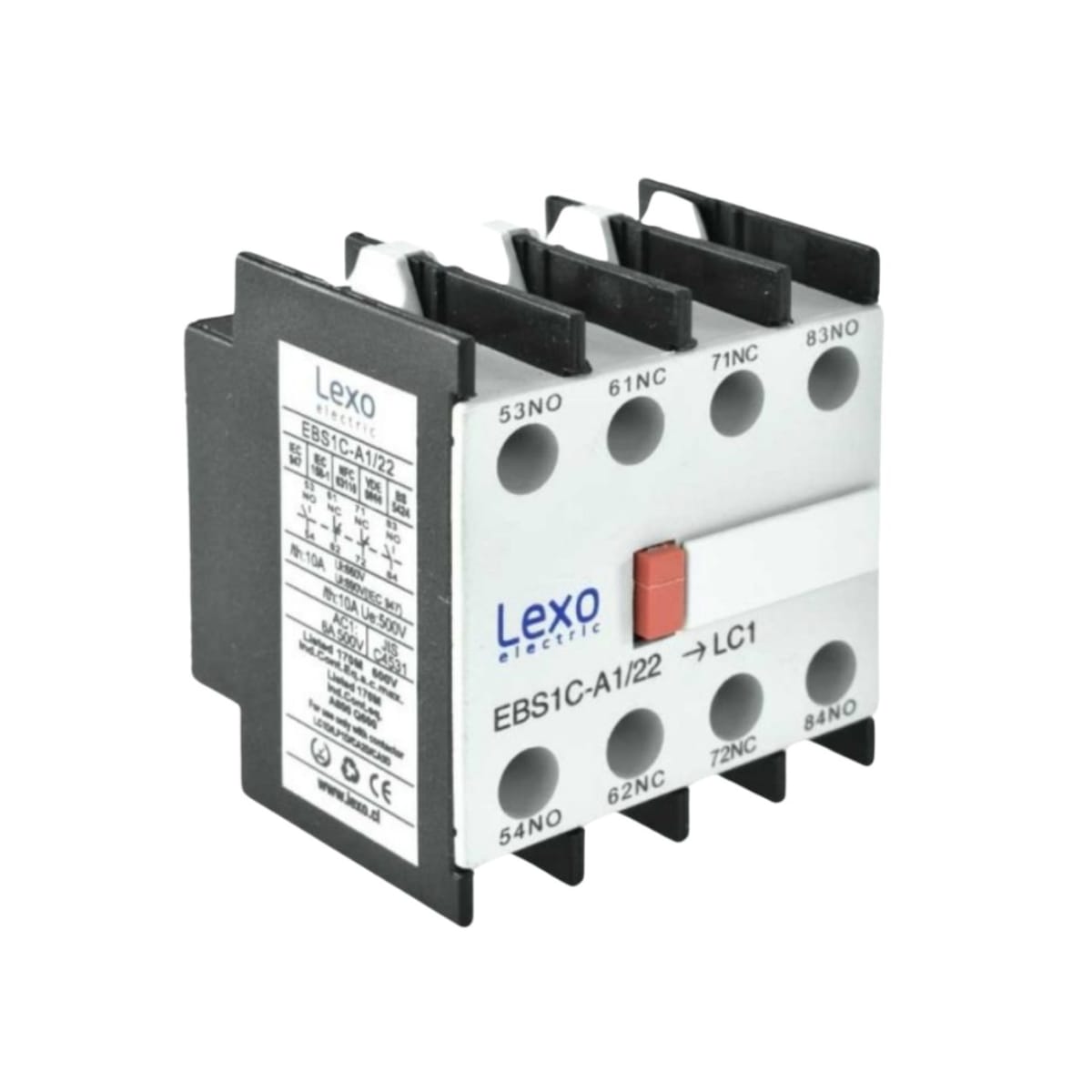 Contacto Auxiliar Frontal para Contactor 2NO+2NC Lexo 0