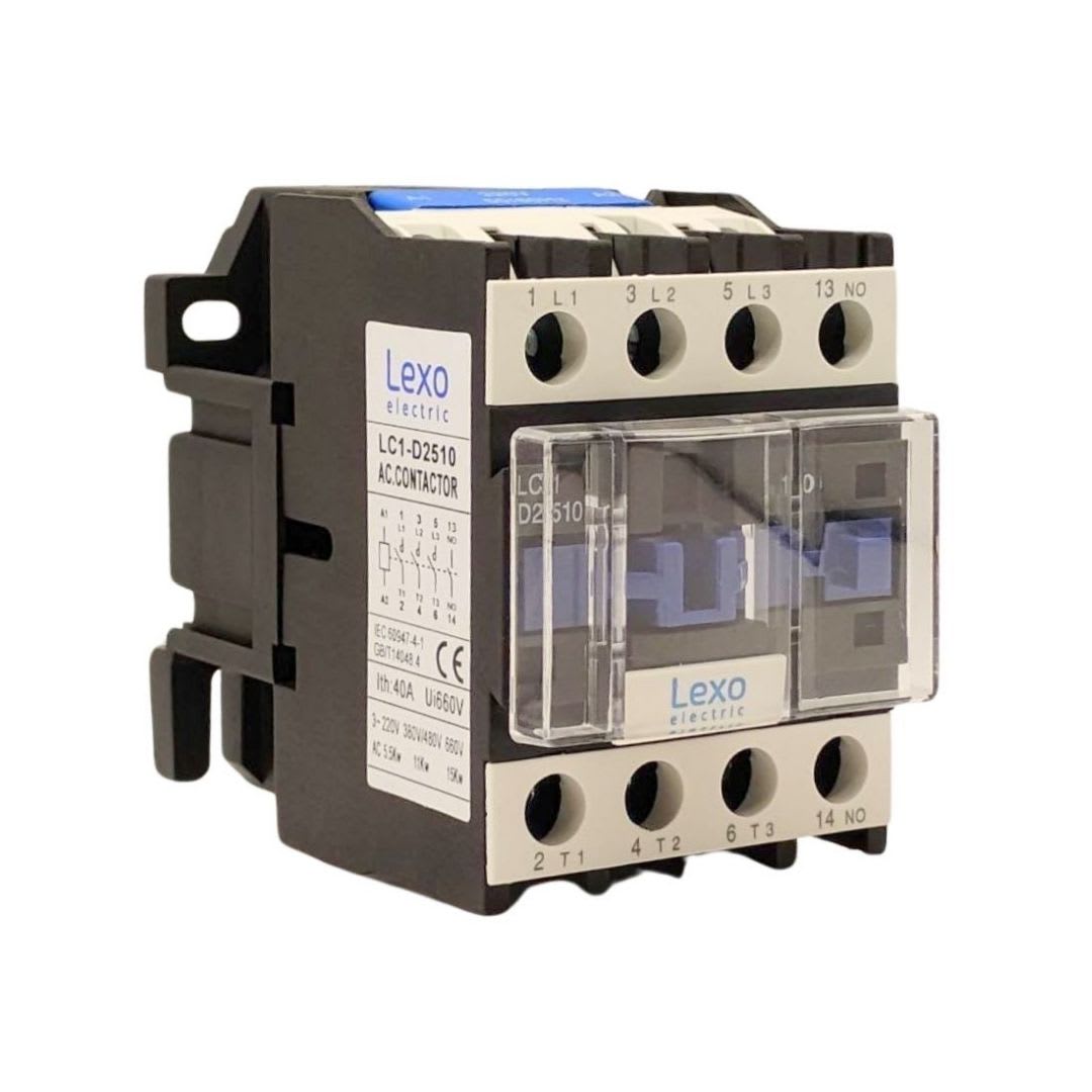 Contactor Trifasico 25A 1NO Bobina 220V Lexo 0