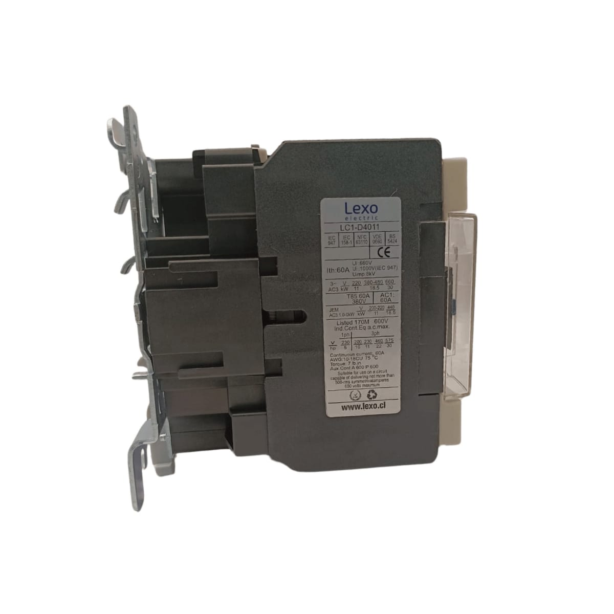 Contactor Trifasico 40A 1NO+1NC Bobina 220V Lexo - Vista 3