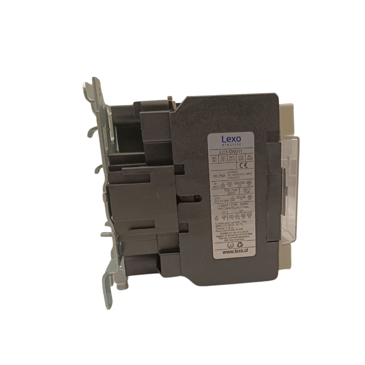 Contactor Trifasico 50A 1NO+1NC Bobina 220V Lexo - Vista 2