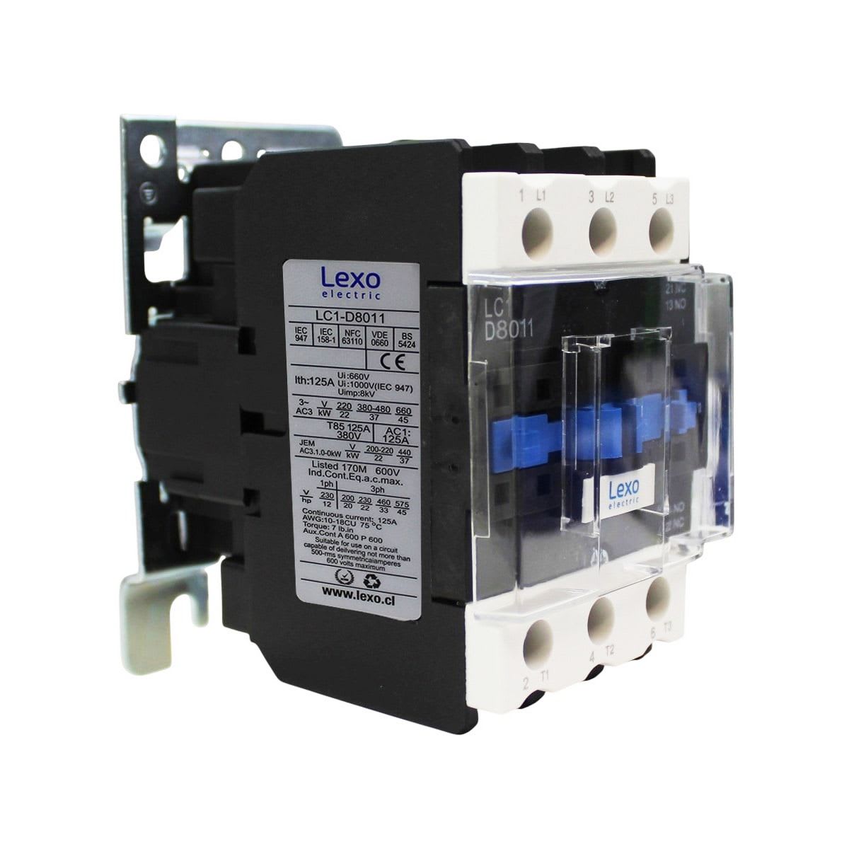 Contactor Trifasico 80A 1NO+1NC Bobina 220V Lexo - Imagen Principal