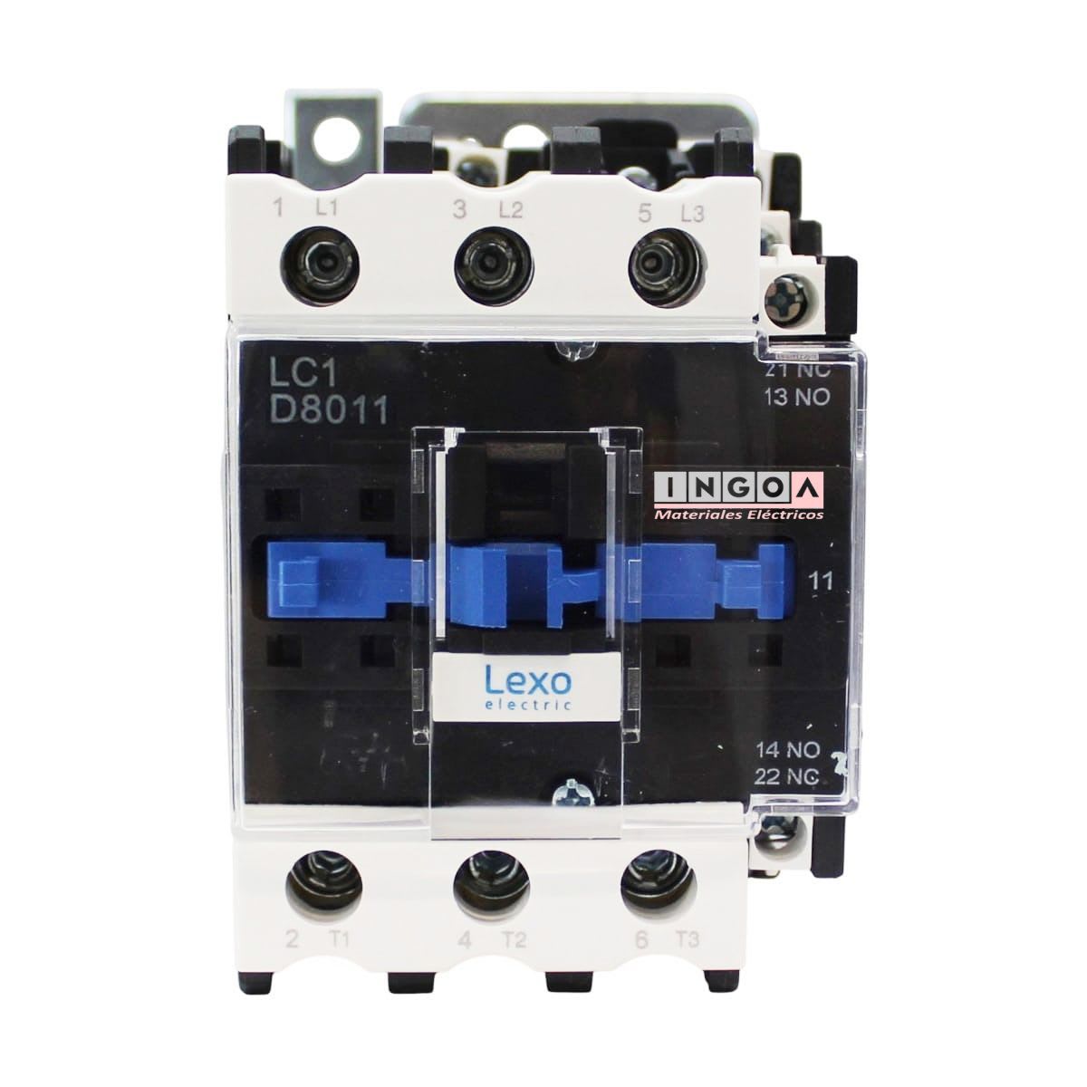 Contactor Trifasico 80A 1NO+1NC Bobina 220V Lexo - Vista 2